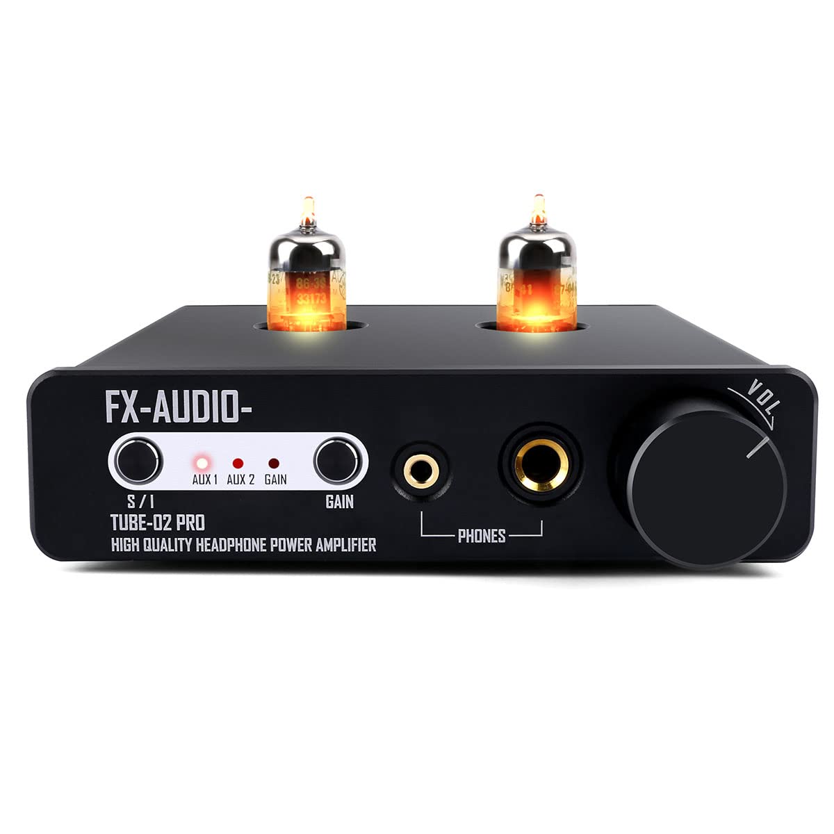 Fx Audio Tube 02 Pro Tube Headphone Amplifier, Vacuum 5725 Tube Preamp, Mini Hi Fi Integrated Stereo Class A Amp Supports 32 600 Ohms Of Headphones, For Stereo Amplifier/Active Speaker