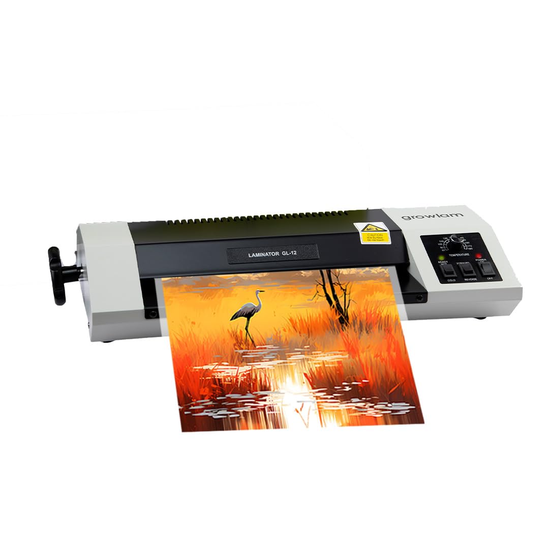 Growlam Gl 12 Fully Automatic Heavy Duty All In One Professional A3 Laminator, Metal Body With Hold And Cold Switch, Forward & R