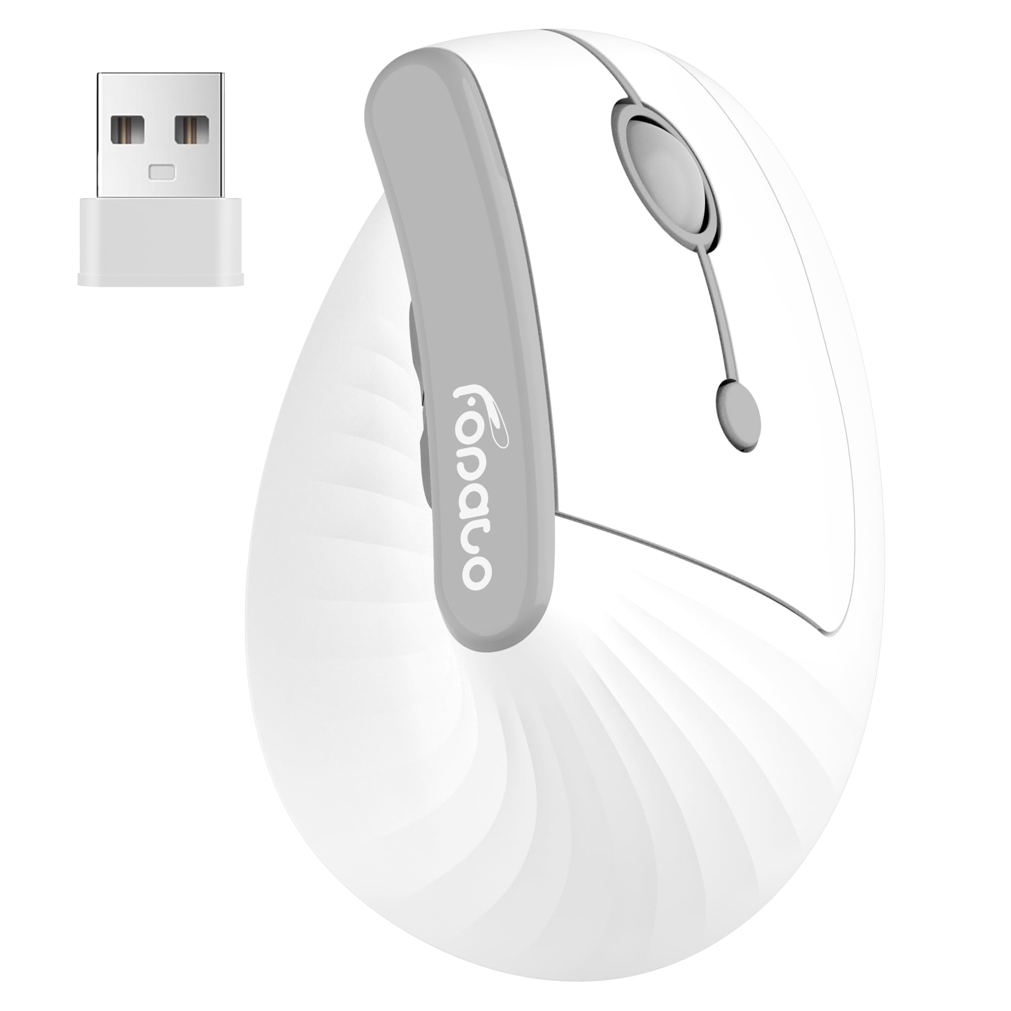FOPATO Ergonomic Vertical Mouse, Silent Wireless Bluetooth Mouse