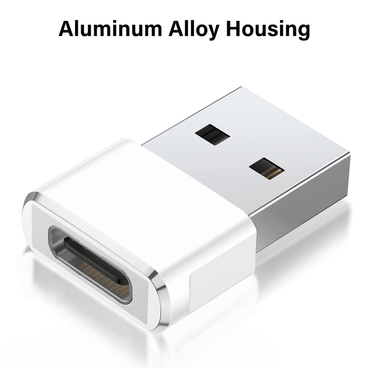 Basesailor USB to USB C Adapter 4 Pack,Type C Female to USB A Male Charger Cable Converter for iPhone 16 15 14 13 12 Pro Max Plus,Apple Watch 10,iPad 8 9 Air 5 6,Airpods 4,Samsung Galaxy S24 A54 Ultra