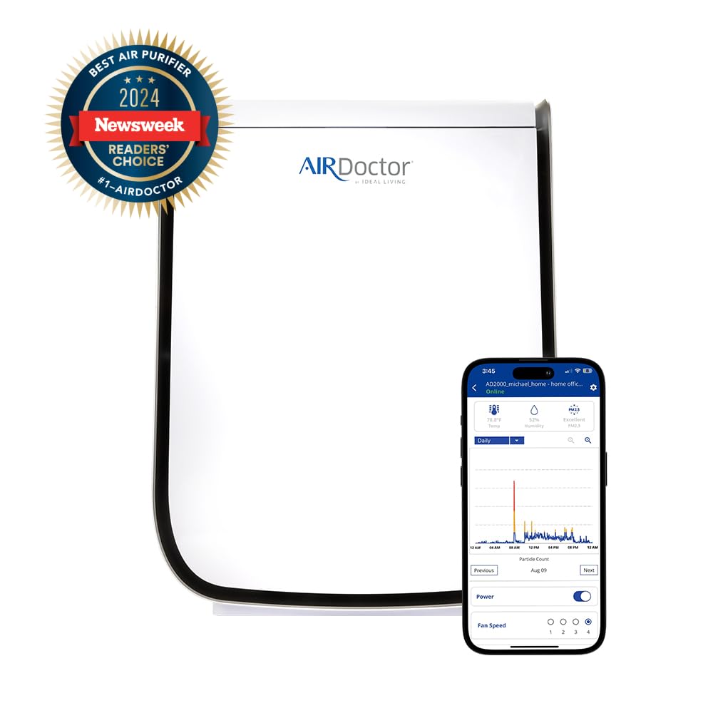 Airdoctor 2000I Smart Air Purifiers For Small Rooms & Medium/Small Bedrooms. 3 Stage Filtration With Pre Filter, Ultrahepa, Carb