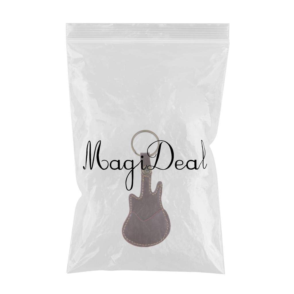 Myaddiction Soft Leather Guitar Pick Holder Plectrum Case Bag Guitar Shape Design 10 X 5Cm