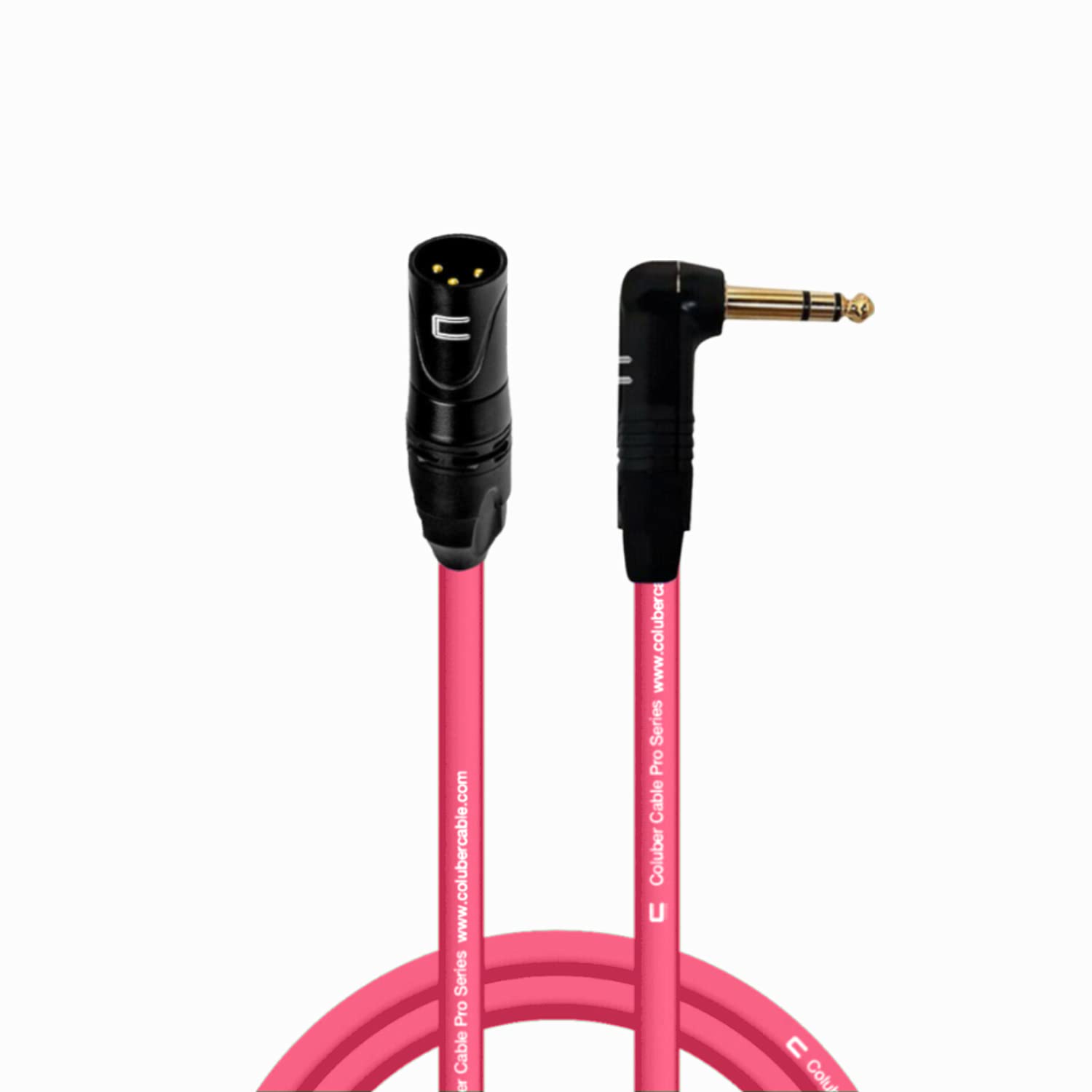 Balanced Xlr Cable Male To Right Angle 1/4'' Trs   6 Feet Pink   Pro 3 Pin Microphone Connector For Powered Speakers, Audio Inte