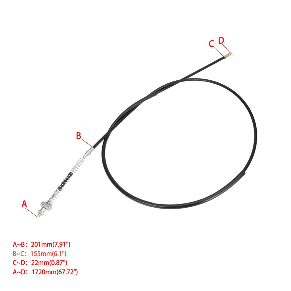 Fvrito 172Cm 67 Inch Rear Drum Brake Cable Line For 196Cc 6.5 Hp Baja Heat Warrior Hensim Massimo Mb165 Mb200 Coleman Trail Ct20