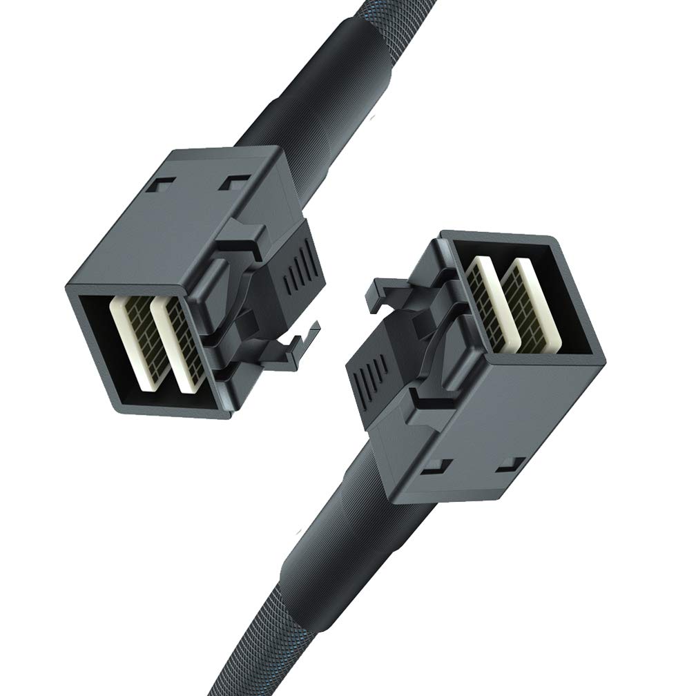 2 Pack 12G Internal Mini Sas Hd Sff 8643 To Sff 8643 Cable, 0.5M Internal Mini Sas To Mini Sas Cable, 36 Pin, With Sideband, 100