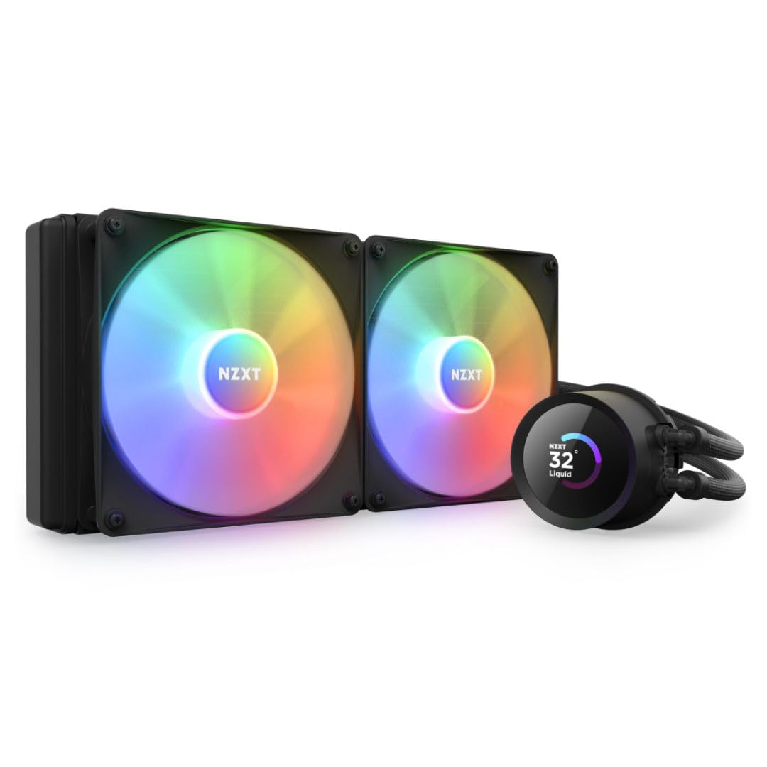 NZXT Kraken 280 RGB - 280mm AIO CPU Liquid Cooler - Customizable 1.54 Square LCD Display for Images, Performance Metrics - High-