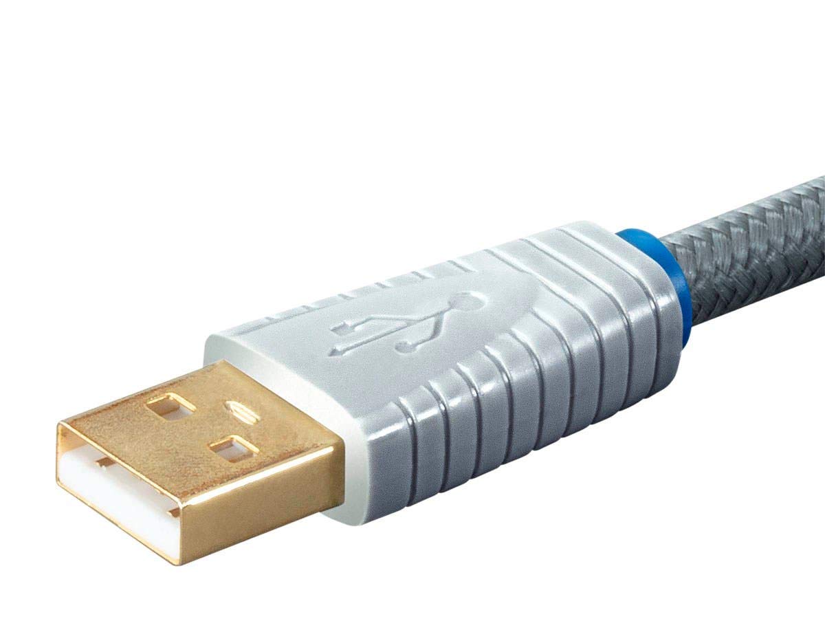 Monolith Usb Digital Audio Cable   Usb Type A To Usb Type B, Gold Plated Connectors, 22Awg, 2 Meter, Gray
