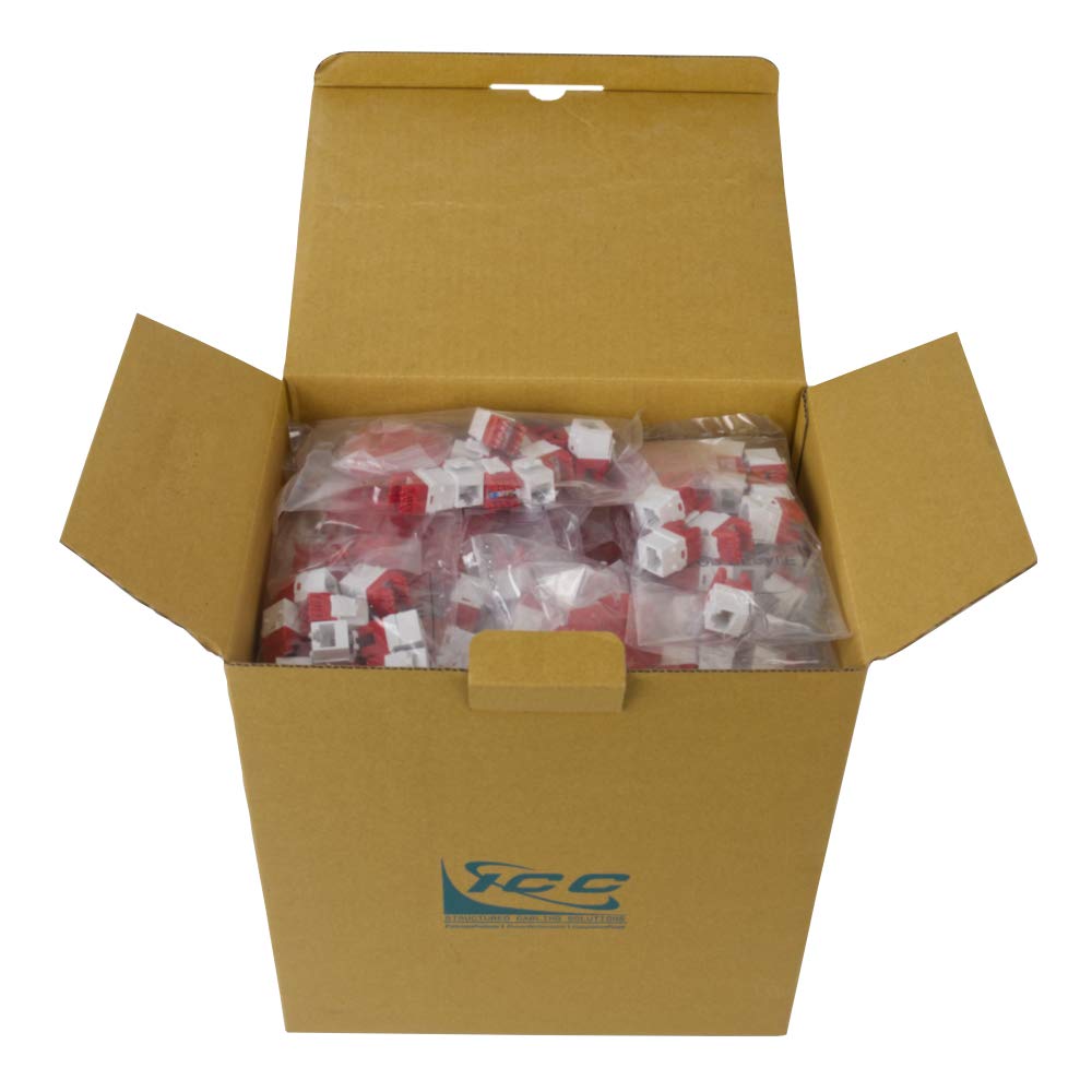 ICC CAT6 Keystone Jack with Slim Profile 180 Degree Punch Down, RJ45 UL Listed PoE++ TAA Compliant for Wall Plate or Patch Panel, Works with JackEasy Termination Tool, White 400 Pack