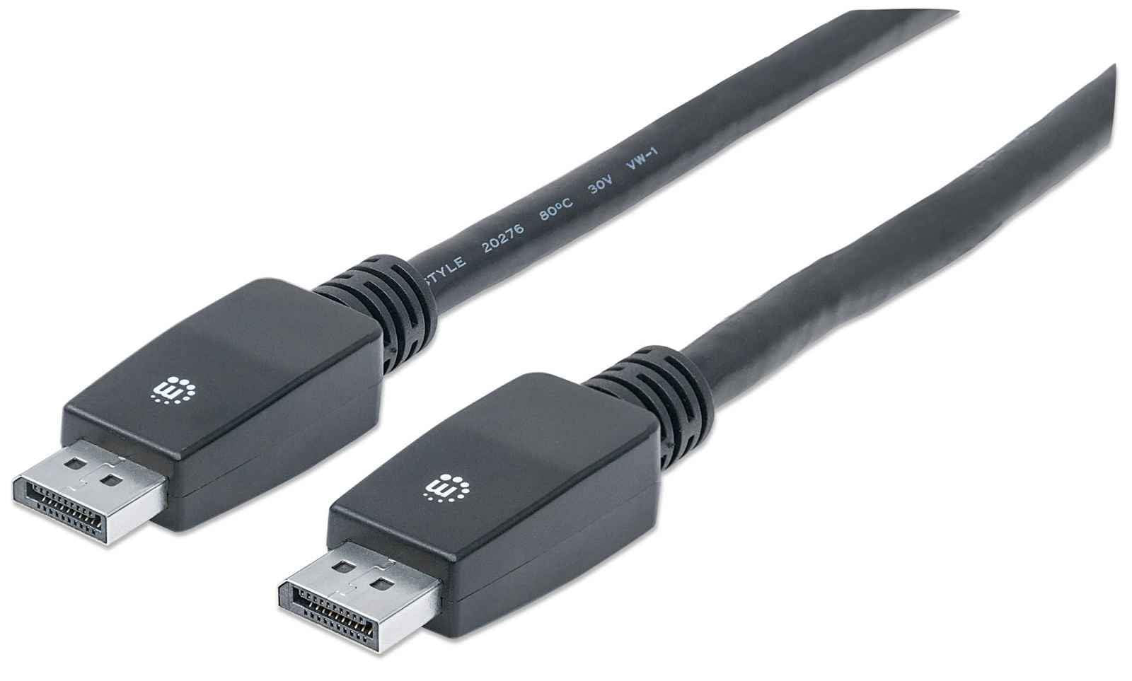 MANHATTAN DisplayPort Monitor Cable Display Port (Male) - Display Port (Male) 10 M (33 Ft.) Black 354134