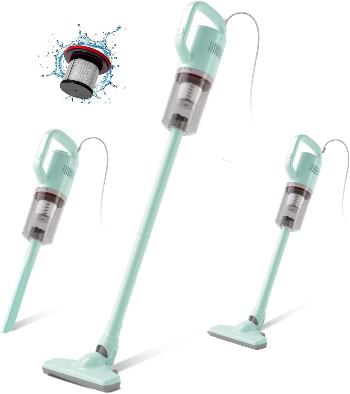 Keromee Stick Vacuum Cleaner, Corded Handheld Vacuum Cleaner Mini Electric Broom For Pet Hair Hardwood Floor Cat Litter Cleaning