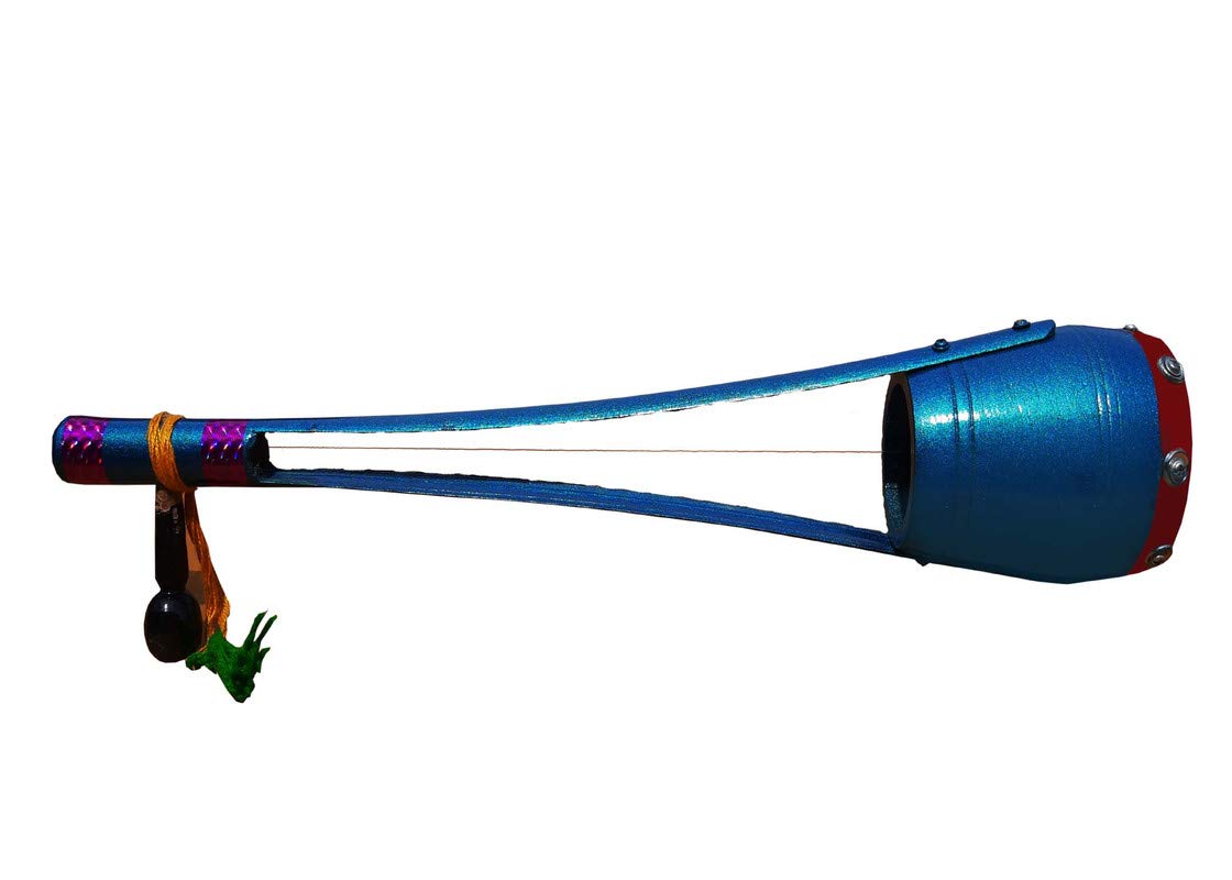 Gt Manufacturers Professional Ektaraa Wooden For Indian Folk And Classic Music, 18 Inches (Blue)