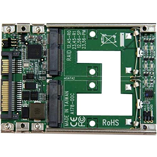 Startech.Com Dual Msata Ssd To 2.5 Sata Raid Adapter Converter   2X Msata Ssd To 2.5In Sata Adapter With Raid And 7Mm Open Frame