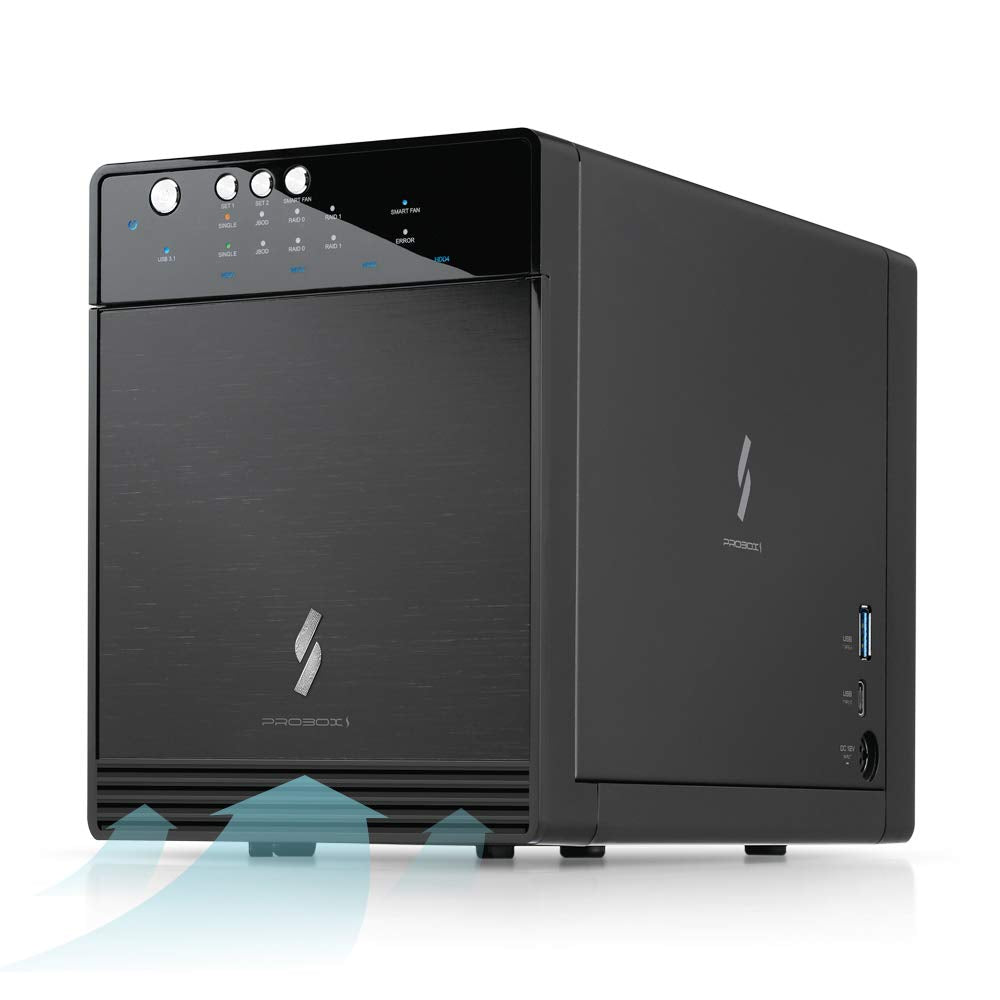 Mediasonic Raid 4 Bay 3.5 Sata Hard Drive Enclosure Das - Usb 3.2 Gen 2 10Gbps Usb Type C Support 30Tb | Usb Hub | Daisy Chain (