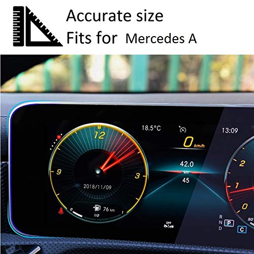 Satis Screen Protector Compatible With 2019 2023 Mercedes Benz A B Cla Glb Eqc,9H Hardness,Anti Glare,Protect Mercedes Mbux Dual
