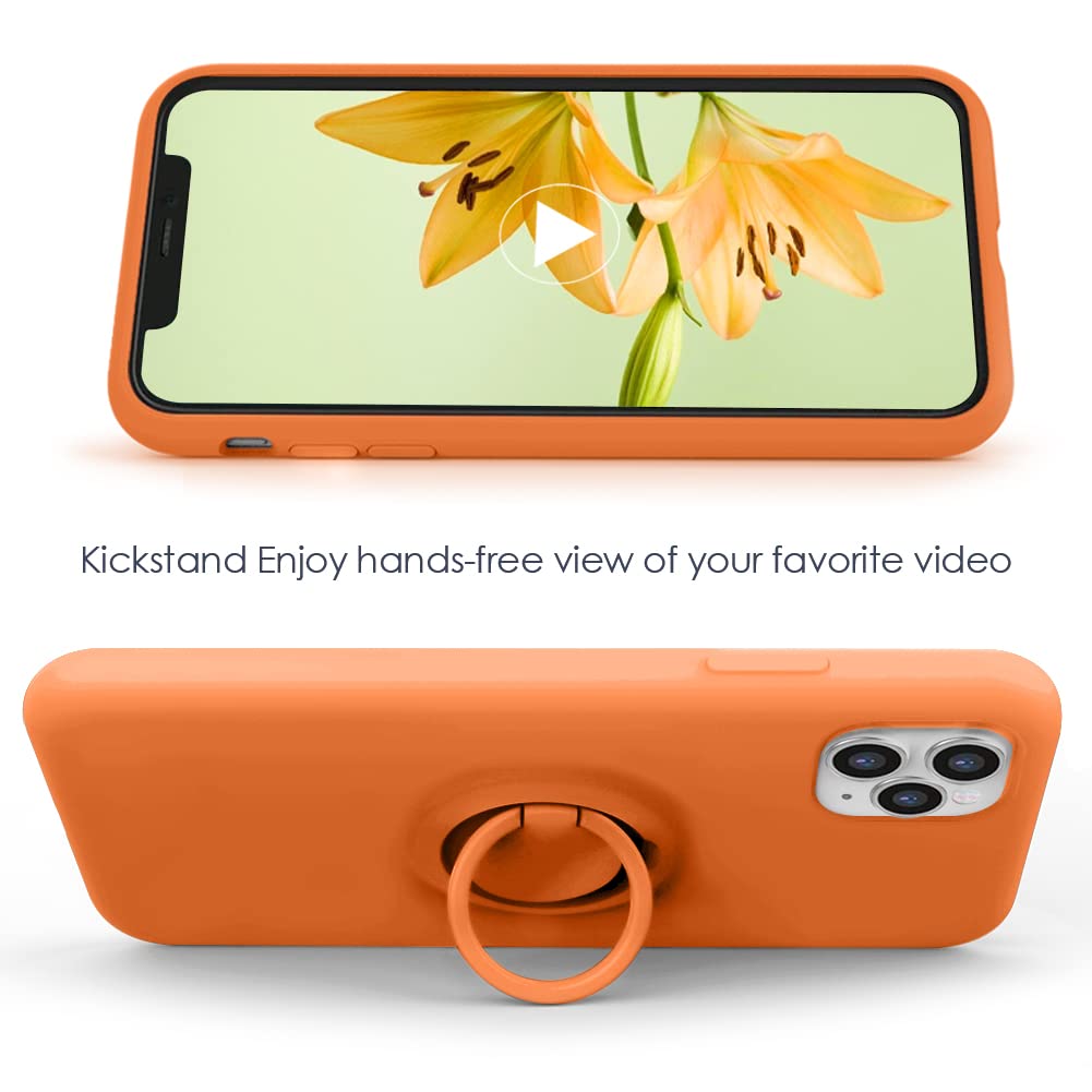 Mocca For Iphone 11 Pro Max Silicone Case With Kickstand | Anti Scratch | Soft Microfiber Lining Full Body Shockproof Protective