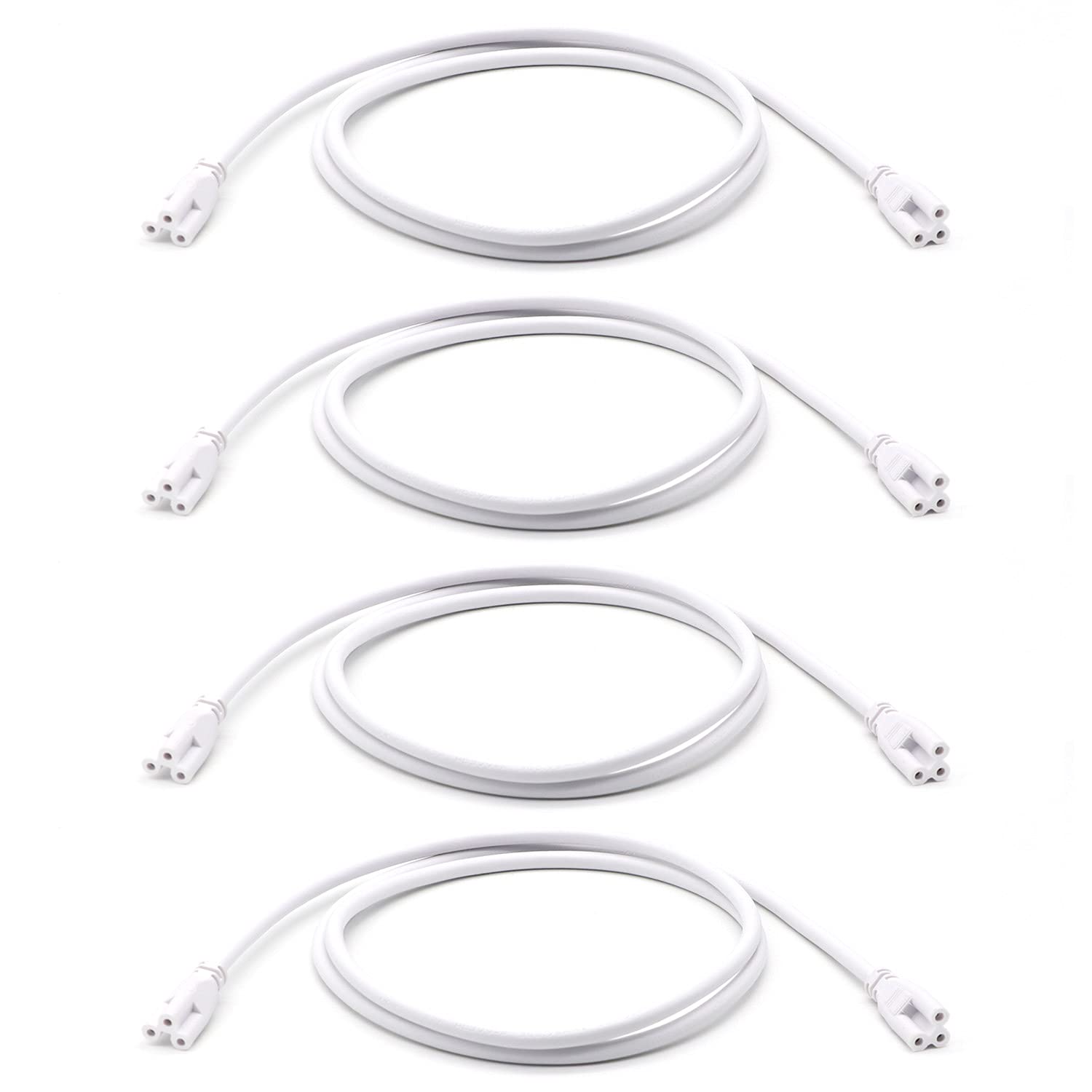 T5 T8 Extension Cords, 4Ft Connector Cord, 3 Prong Extended Power Cable For Integrated Led Tube Light, Single Led Shop Garage Li