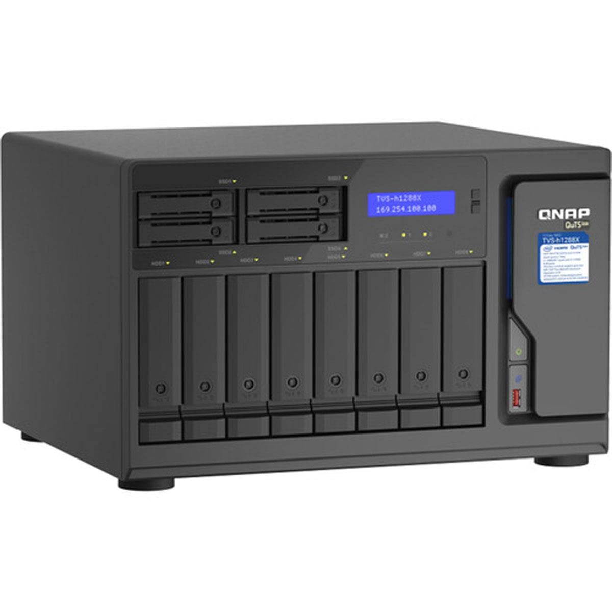 QNAP TVS-h1288X-W1250-16G High-speed media NAS with Intel Xeon W-1250 CPU and Two 10GbE Ports