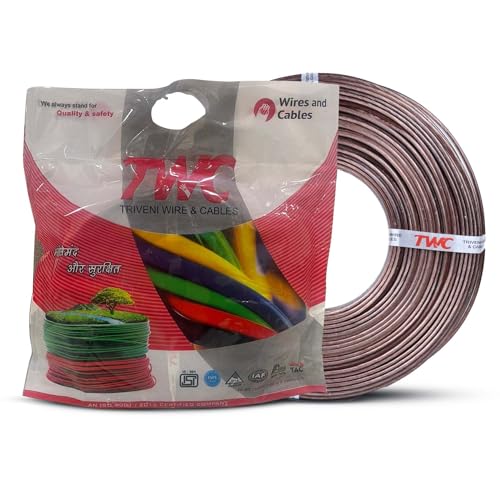 Twc CopperSw Sqmm45 Meter Double Core Core Electrical Wire | Insulated Pvc Copper Wire | Cable For Domestic & Industrial Conne