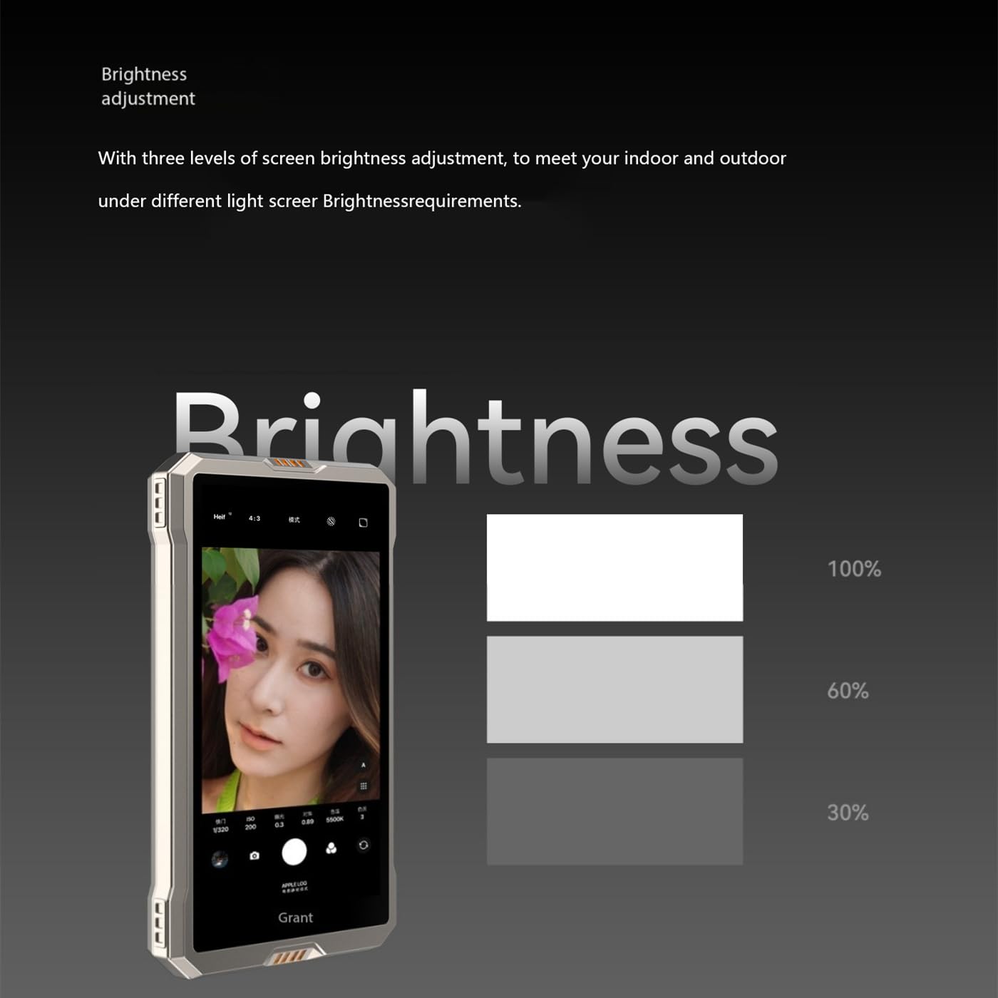 Xcjsyp Fotorgear Ms01 Selfie Monitor Screen Phone Vlog, Magnetic Phone Holder Clip Mount, 1080P Using Phone Rear Camera For Self