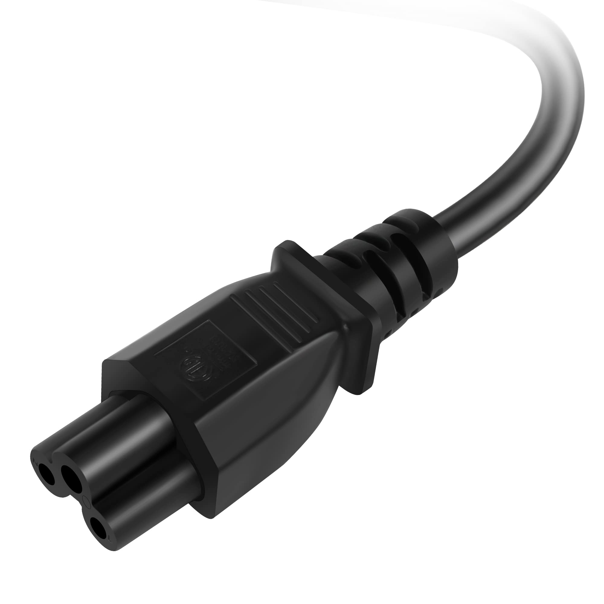 3 Prong Ac Laptop Power Cord 2 Feet (2 Pack), Nema 5 15P To C5 (Mickey Mouse) 10A 125V 18Awg, Iec 60320 Iec320 C5 To Nema 5 15P,