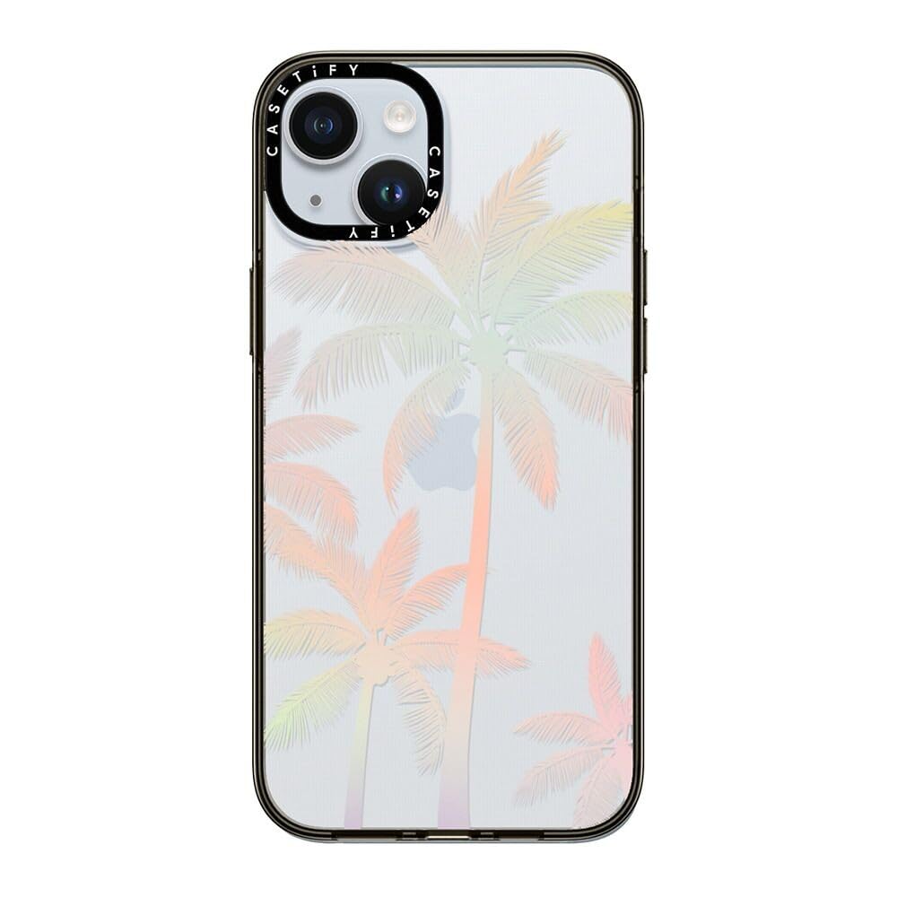 Casetify Compact Case For Iphone 15 Plus [2X Military Grade Drop Tested / 4Ft Drop Protection]   Modern Tropical Palm Tree   Cle