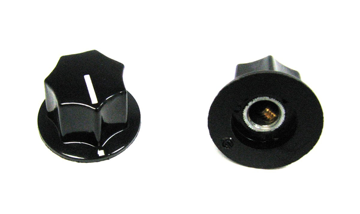 C. B. Gitty 2 Pack Guitar Potentiometer Knobs: Black Top Hat With Set Screw