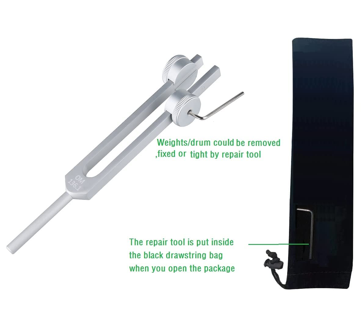 4Pcs Tuning Fork Medical Sound Healing Set(128Hz, Om 136.1Hz, Mi 528Hz, 4096Hz), Tuning Fork Chakra Solfeggio Meditation Biofiel