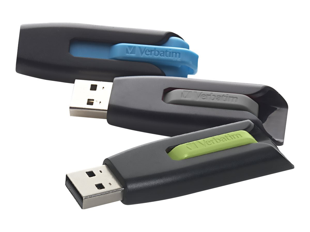 Verbatim 16GB Store n Go V3 USB 3.0 Flash Drive - 3pk - Blue, Green, Gray