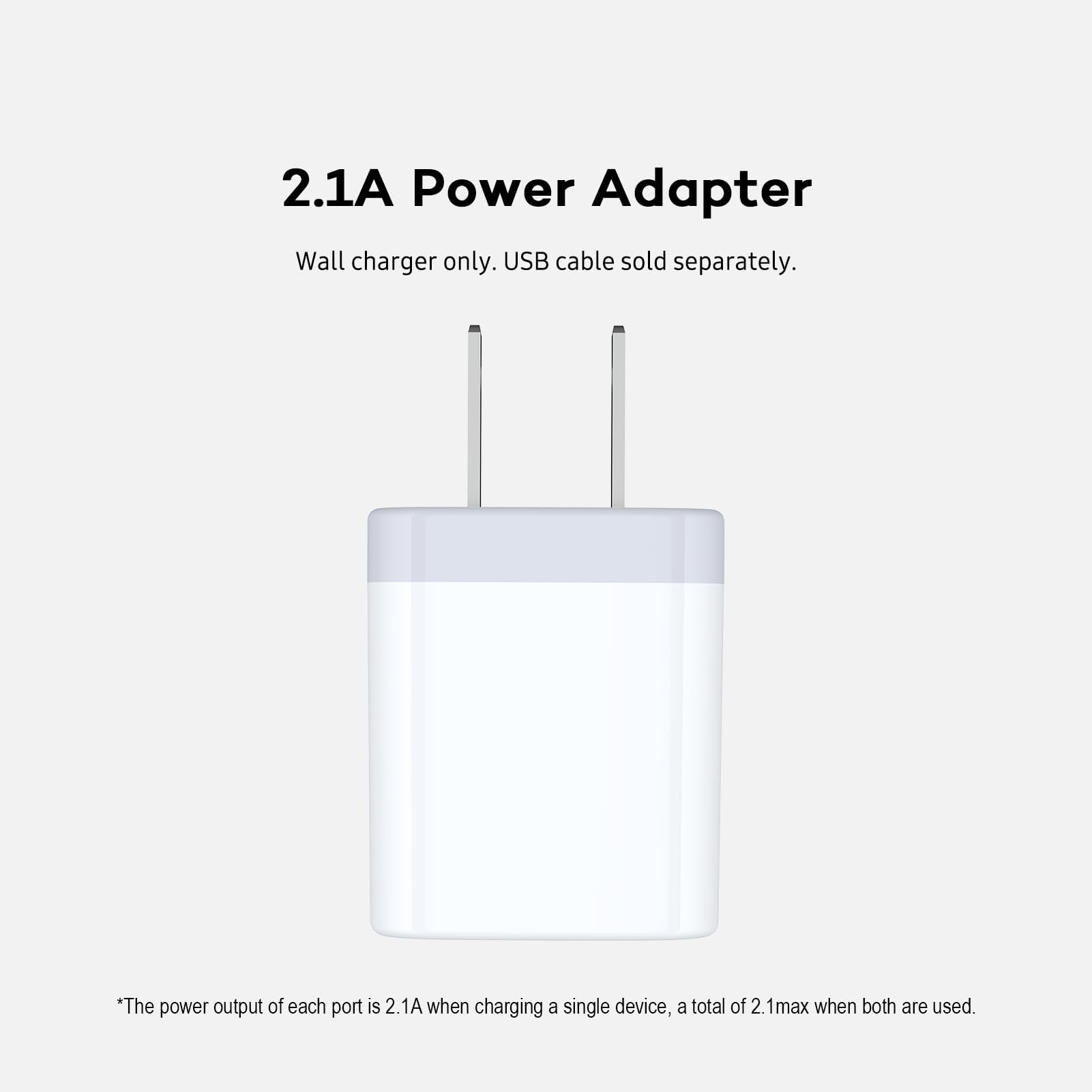 Usb Wall Charger, Charger Adapter, Ailkin 2-Pack 2.1A Dual Port Quick Charger Plug Cube For Iphone 15 14 13 12 11 Pro Max 10 Se