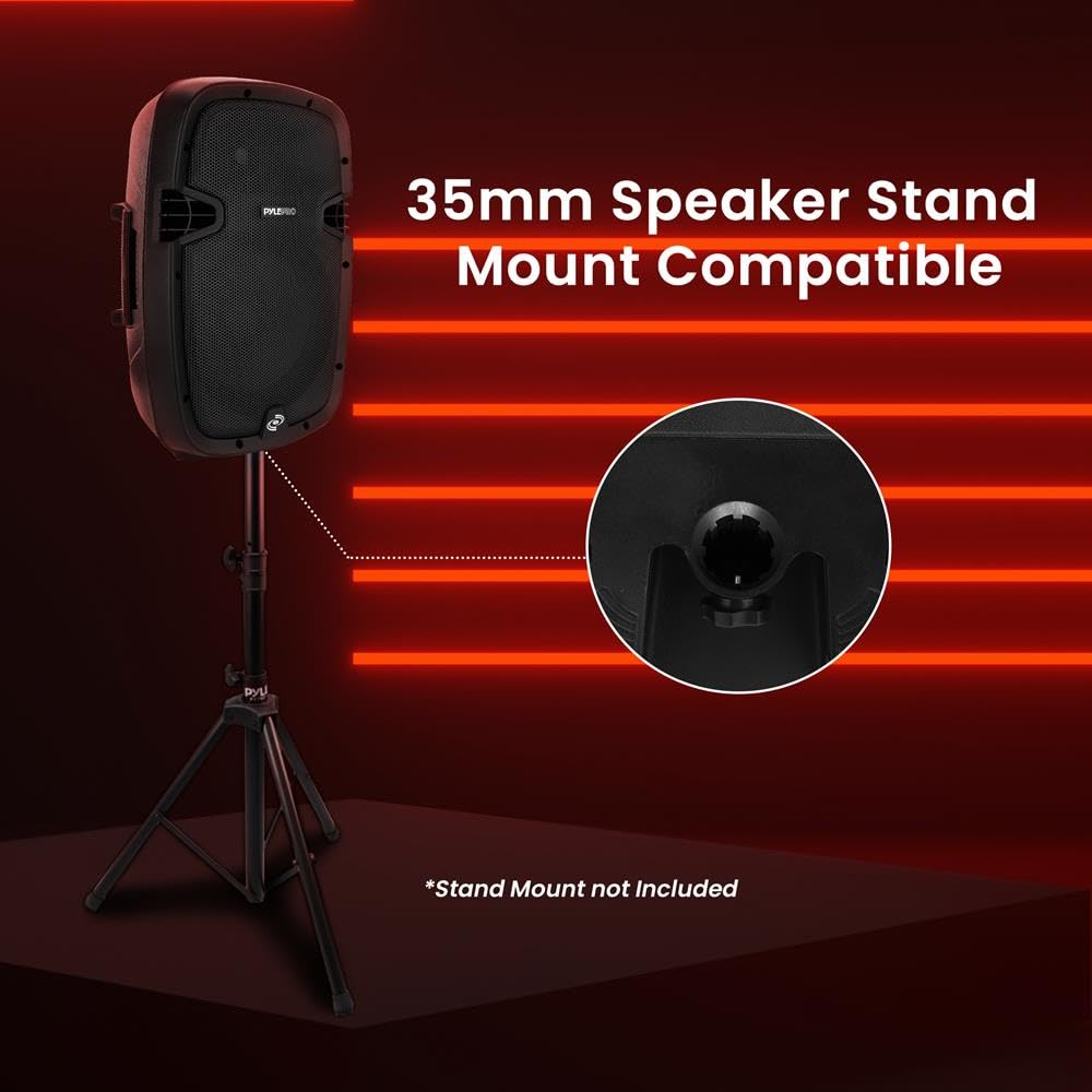 Pyle Pro Powered Active Pa Loudspeaker Bluetooth System   10 Inch Bass Subwoofer Monitor Speaker And Built In Usb For Mp3, Dj Pa