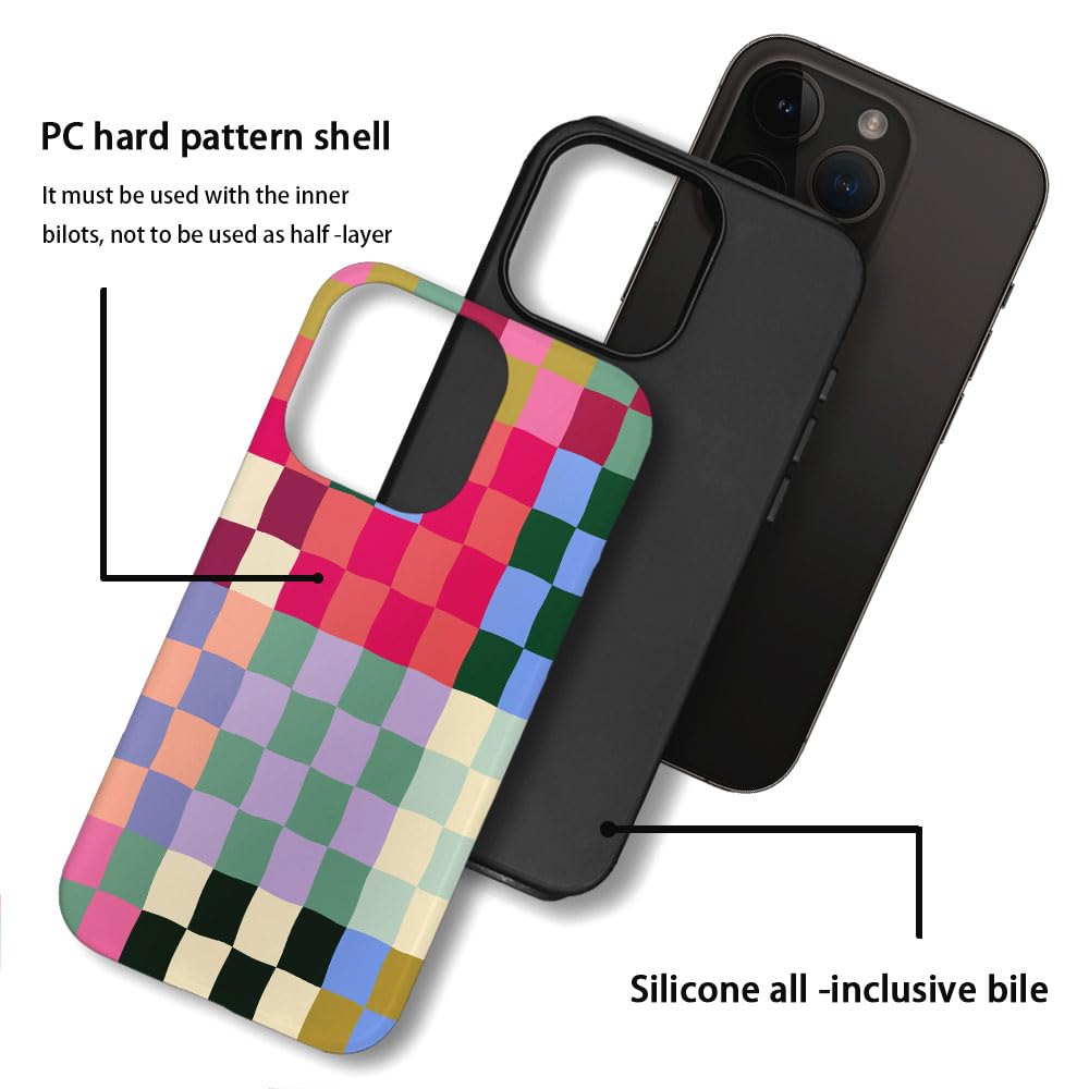 Seized Case Compatible With For Iphone 16 Pro,Colorful Checkerboard Phone Case For Girl Women Boy Men,Durable Protection Phone C