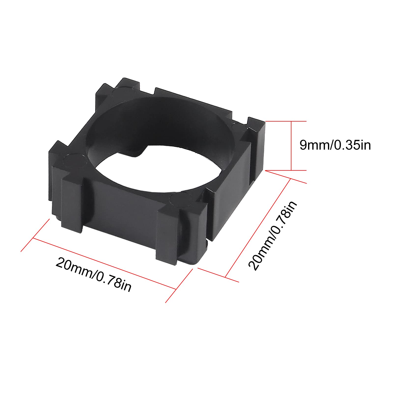 Aceirmc 100Pcs 18650 Lithium Battery Holder, Plastic Battery Pack Bracket Cylindrical Cell Battery Stand Cell Spacer For Diy Fixed Battery (100Pcs)