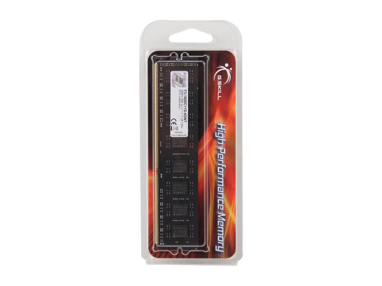 Value 8Gb 240P Ddr3 1600 Pc3 12800, G.Skill, F3 1600C11S 8Gnt, 8 Gb