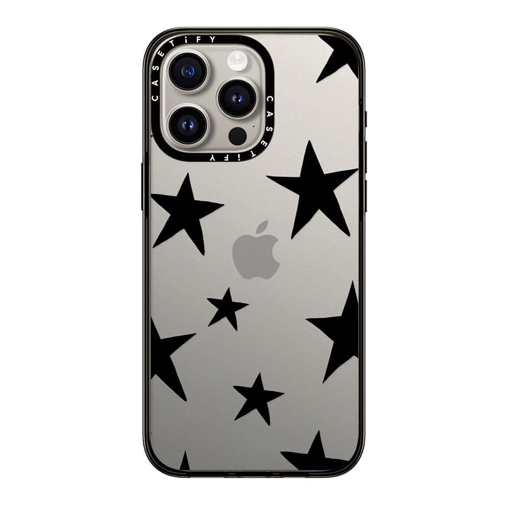 Casetify Compact Case For Iphone 15 Pro Max [2X Military Grade Drop Tested / 4Ft Drop Protection]   Stars Black   Clear Black