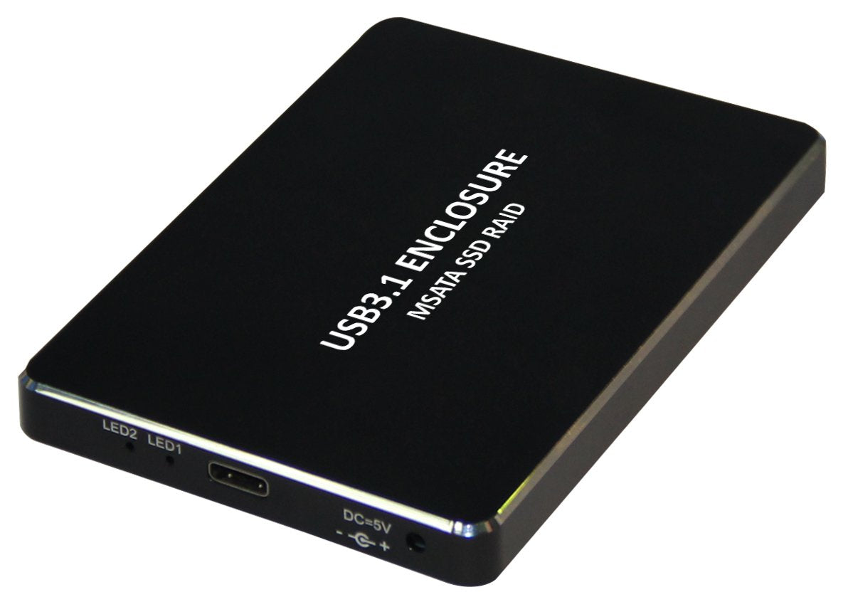 Xtrempro Usb 3.1 Type C To Dual Msata Ssd Raid Enclosure Up To 10 Gbps Data Transfer, 5030, Aluminum Alloy, Led For Access & Pow