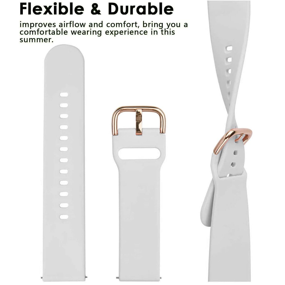 Vicrior Bands Compatible With Garmin Vivoactive 4S/ Venu 2S/ Venu 3S /Vivomove 3S Smart Watch, 18Mm Quick Release Soft Silicone