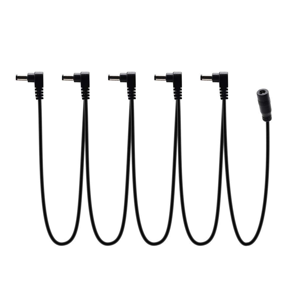 Sonicake 9V Dc 5-Way Daisy Chain Cable Right Angle Plug Daisy Chain Power Cable For Guitar Effects Pedal