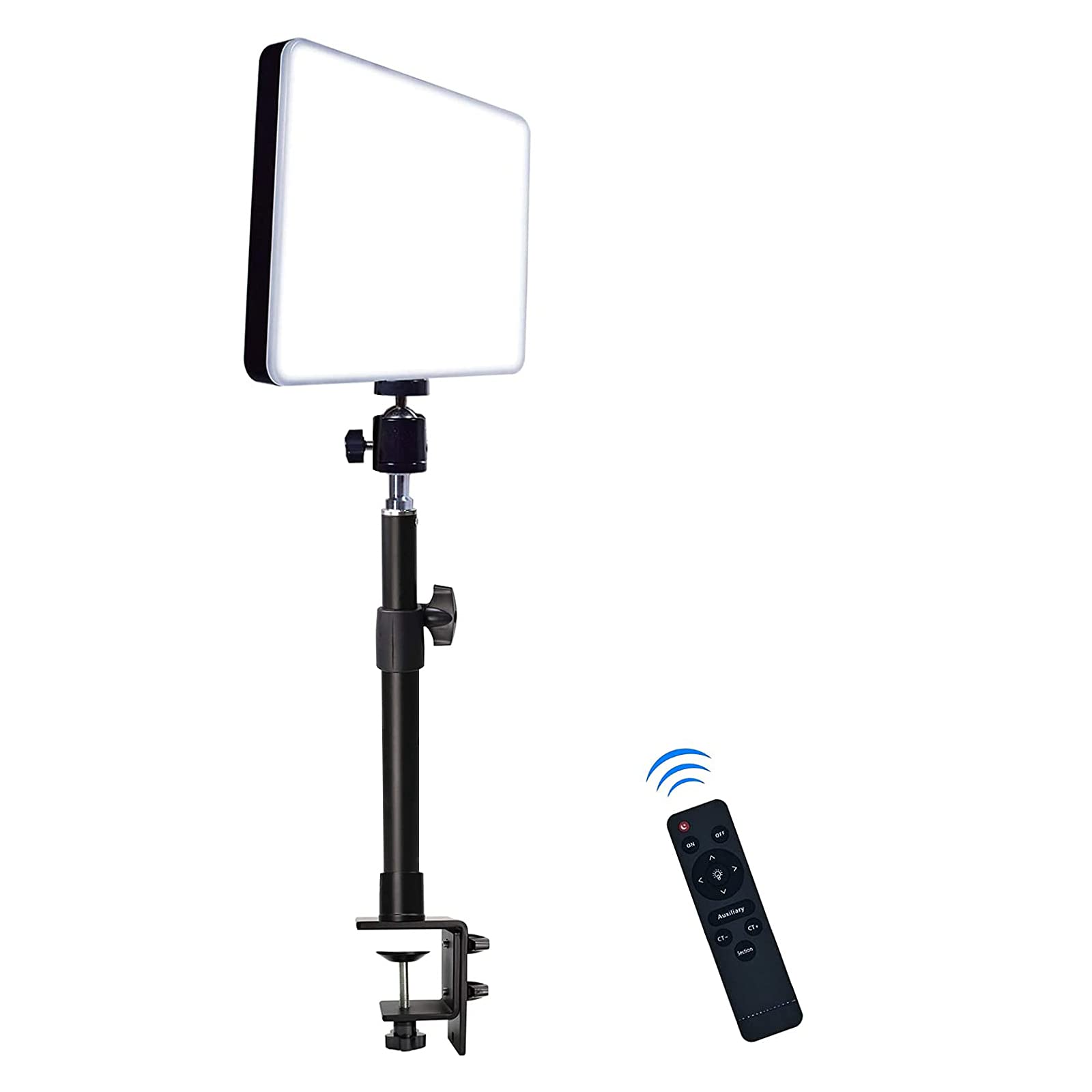 Led Desk Bi Color Key Light With C Clamp, 2700K 5700K Dimmable With Wireless Remote For Studio Photography Lighting/Zoom Confere