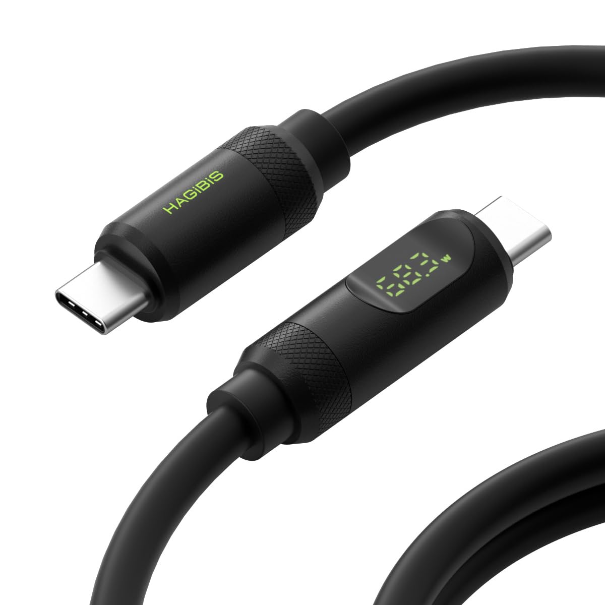 Hagibis Usb 4 Cable, Led Display Usb C 240W Fast Charging Cable With 8K@60Hz 40Gbps Data Transfer Thunderbolt 4/3 Video Cord For Iphone 16/15 Pro Max, Ipad, Macbook Pro Air