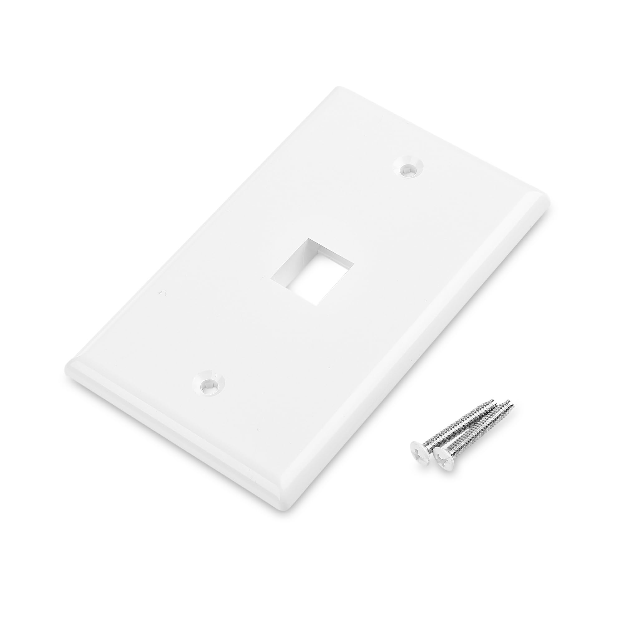 Cable Matters 10 Pack Low Profile 1 Port Keystone Jack Wall Plate, Rj45 Wall Plate For Keystone Jacks In White