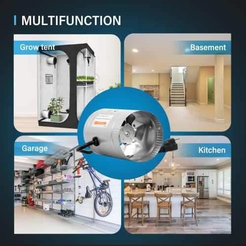 Ipower 4 Inch Inline Booster Duct Fan 100 Cfm Hvac Exhaust Ventilation Blower With Low Noise For Grow Tent, Basements, Bathrooms