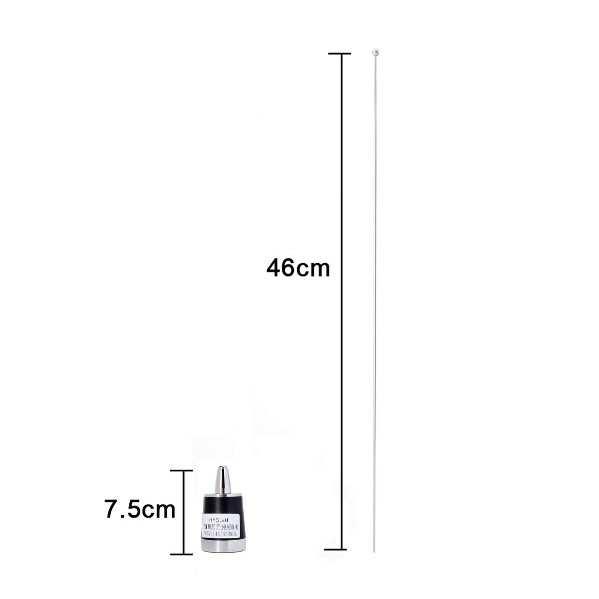 Hys Dual Band Nmo Antenna, 21Inches 2.15Dbi 144/430Mhz 100Watt Whip For Yaesu Motorola Icom Kenwood Mobile Radios Transceiver