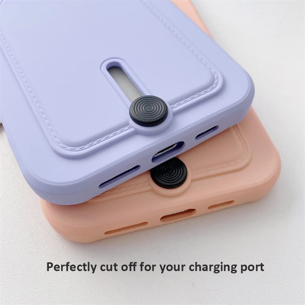 Jiatay For Iphone 11 Case With Card Holder [Slim + Protective] Silicone Phone Case Iphone 11 Wallet For Women Men (Purple Blue)