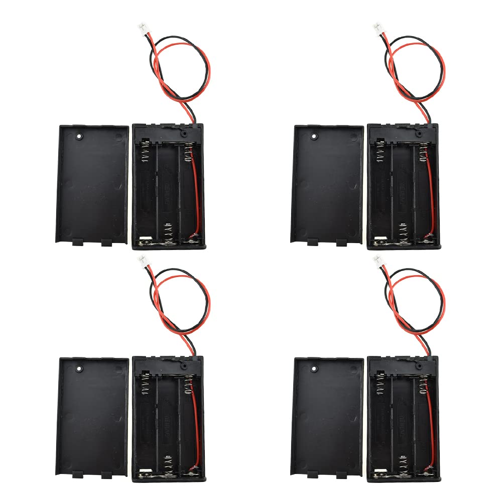 Hahiyo 3Xaaa Battery Holder With Jst Connector Portable Supply Quick Swap Securely Lids Convenient On/Off Switch Plastic Batteri