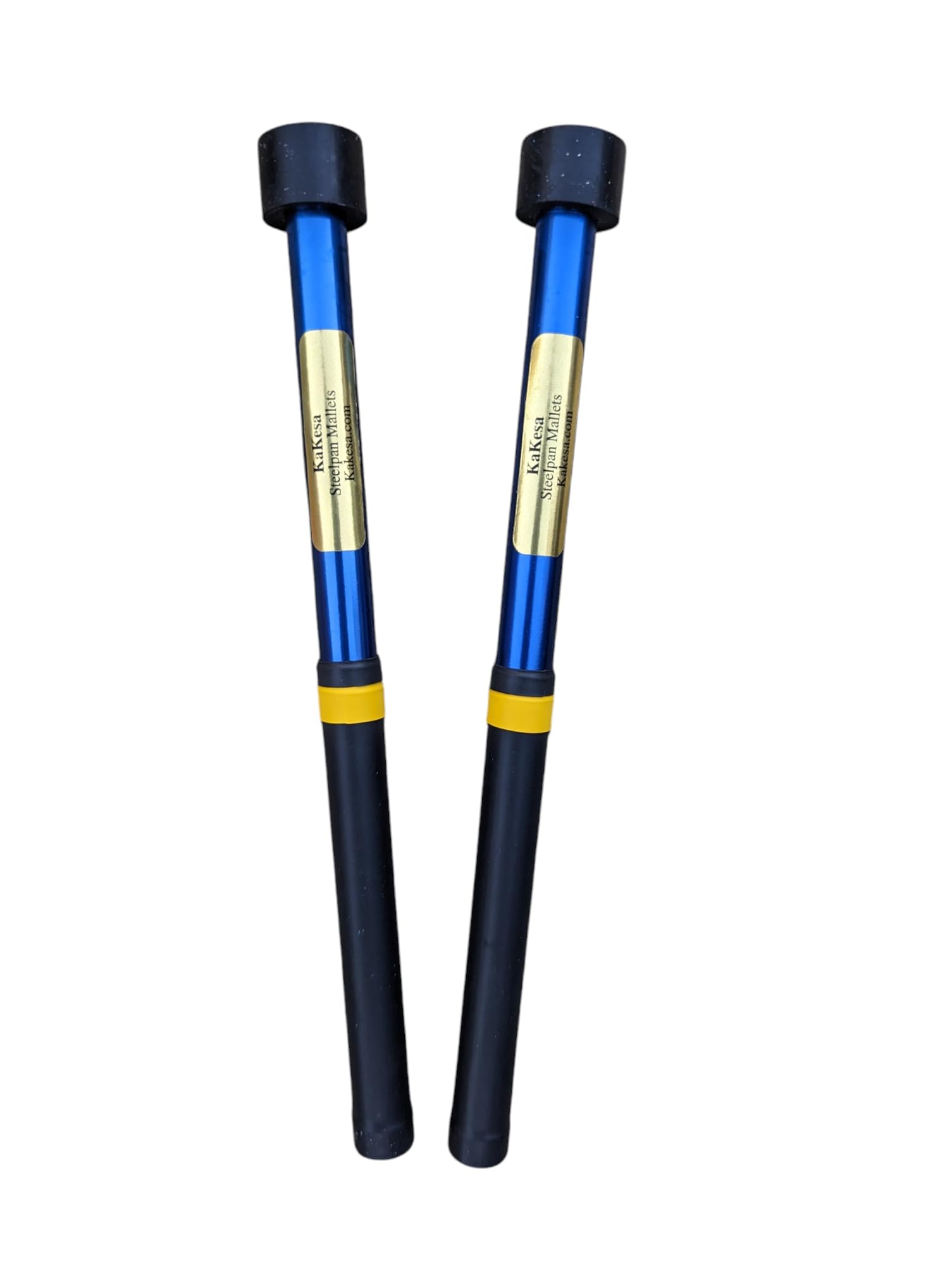 Kakesa Steelpan Mallets, Double Second Steel Drum Sticks, Anodized Aluminum Blue