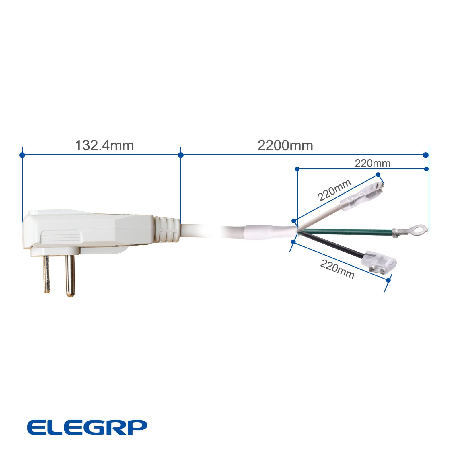 Elegrp L22630 L15630 12Awg Lcdi Power Cord Plug For A/C Air Conditioner, E250451 Ul Certified, 7.5Ft Leakage Current Detection I