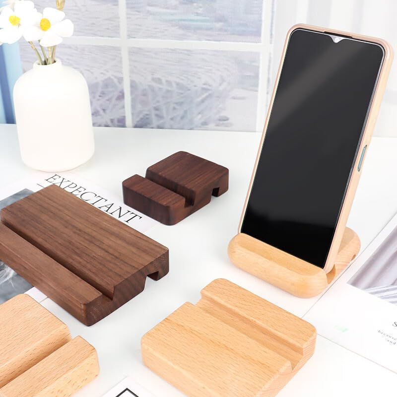 Lucentis Wood Phone Stand, 2 X 8 X 8 Cm, Wooden Phone Holder (Beech Wood, Round Shape, Single Slot)