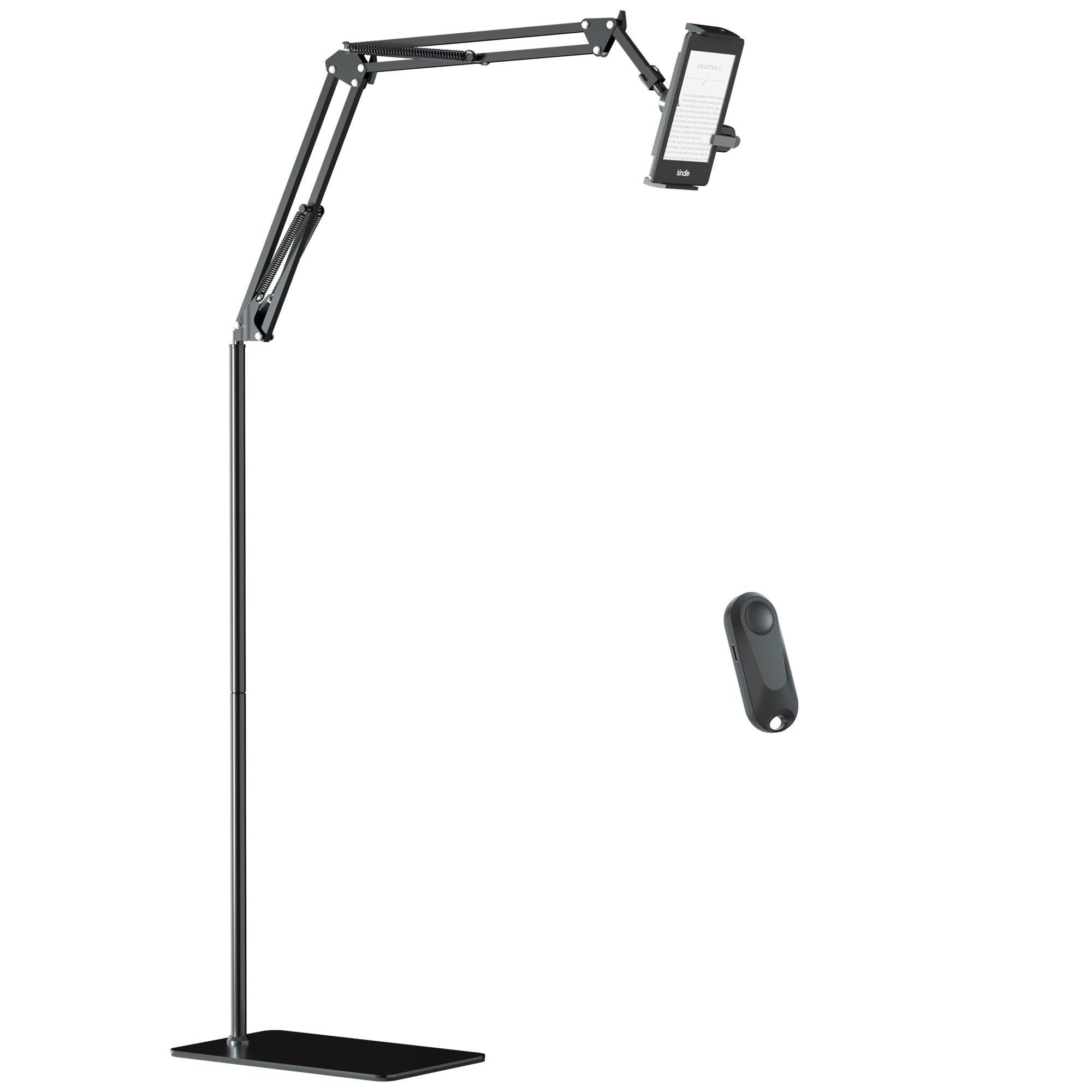 Kefotic Floor Stand For Kindle Reading In Bed With Remote Page Turner, Hands Free Tablet Arm Holder For Kindle Accessory, Compat