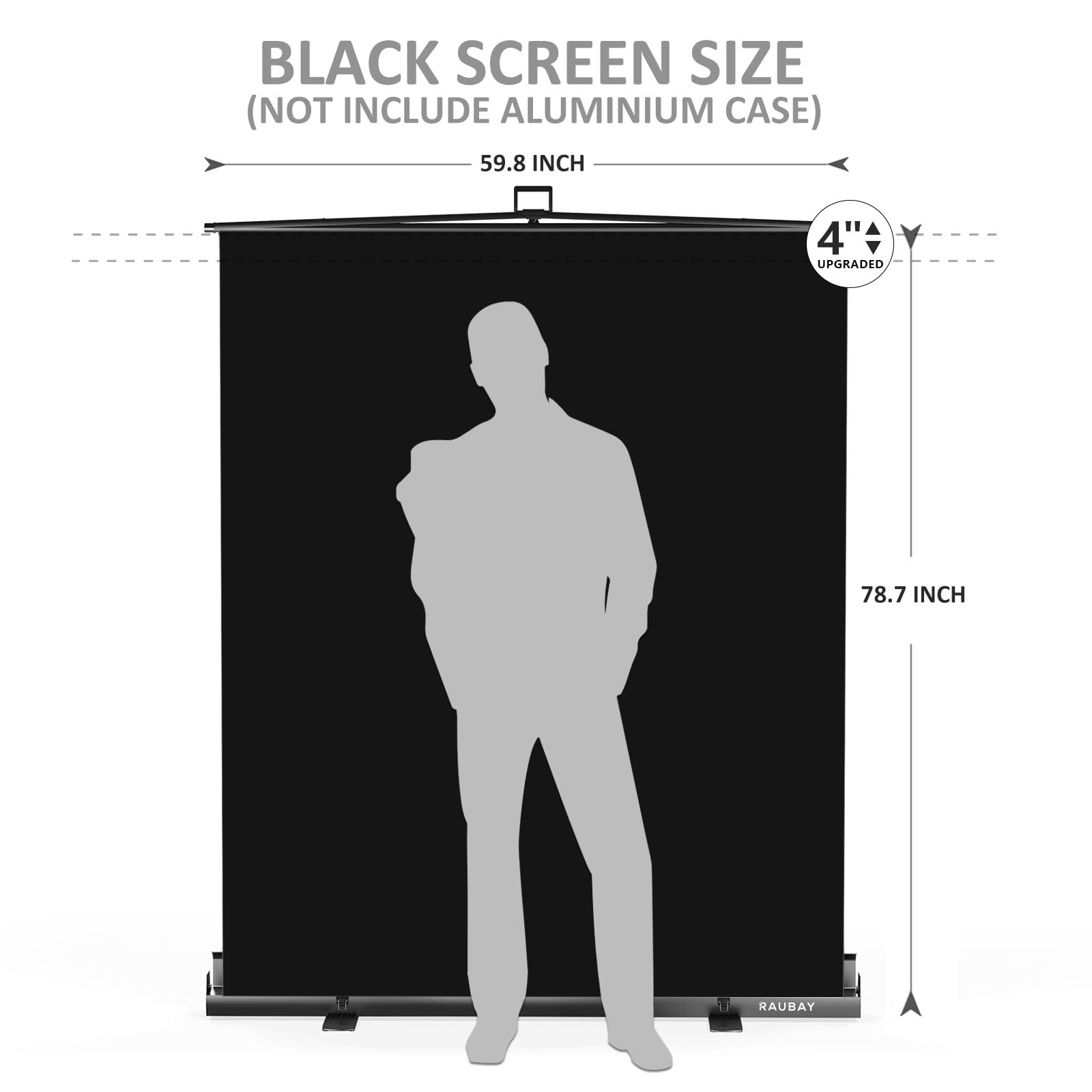 ?Easy Set Up? Raubay 59.8 X 78.7In Collapsible Black Backdrop Screen Portable Retractable Panel Photo Background With Stand For
