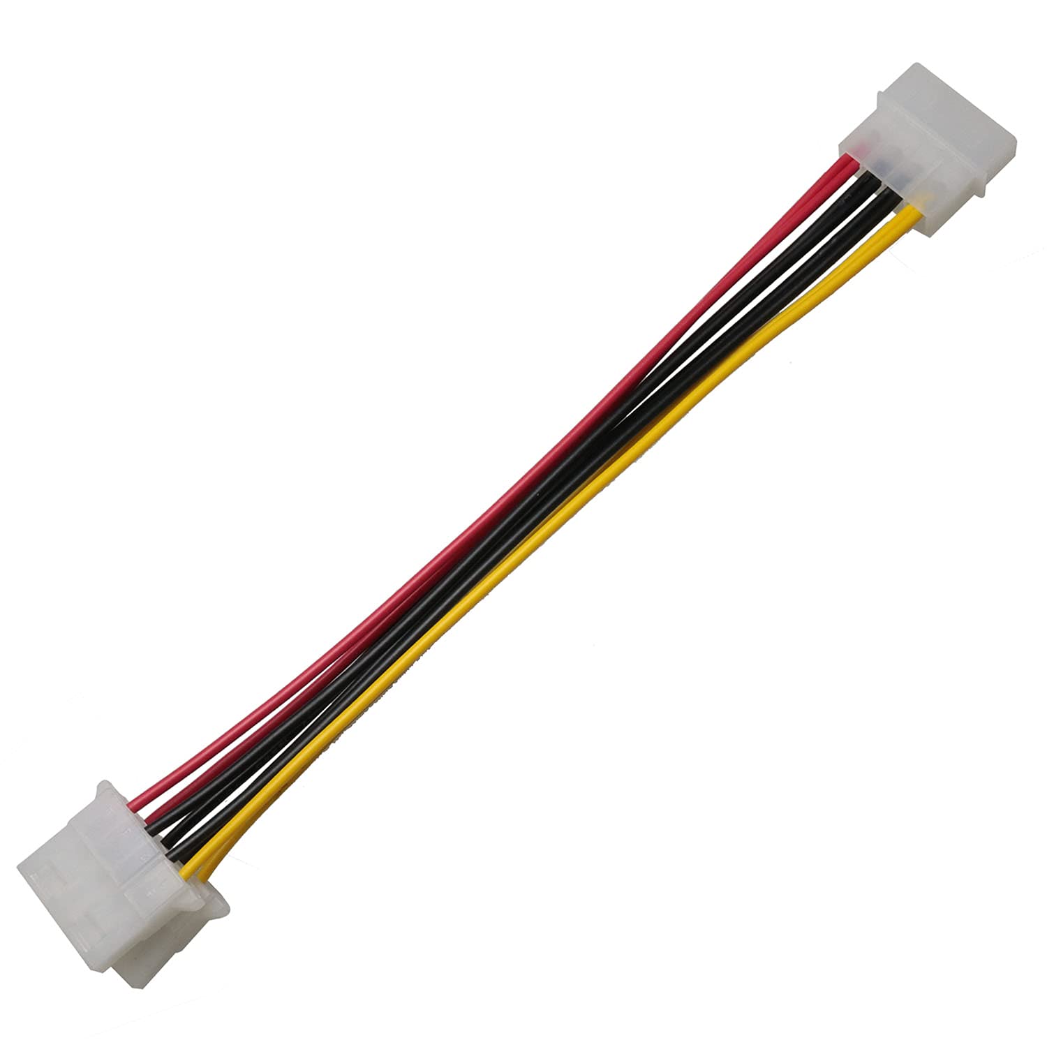 SJZBIN 4-Pin Molex Male to Dual Female Y-Splitter IDE Power Cable 20cm Red Copper (2-Pack)